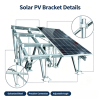Accessoires du système de montage solaire photovoltaïque LongCheng |   Colonnes de support usinées en acier inoxydable/aluminium pour stations de puissance