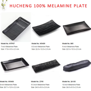Assiettes de Dîner en Mélamine Incassable de Haute Qualité Alimentaire pour Buffet Traiteur Hôtellerie – Set d'Assiettes à Sushi Noir <span class=keywords><strong>Mat</strong></span> pour Restaurant - Product Image 2