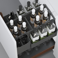 ARTSTEEL Panier à Épices Coulissant Moderne en Alliage d'Aluminium, Tiroir à Condiments pour Rangement de Cuisine, Écologique