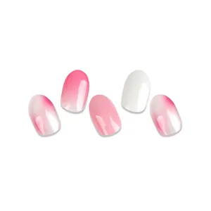 South Korea is selling a new popular nail sticker acrylic semi-cured nail gel pink flower gel nail stickers