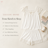 Ensemble de pyjama tendance pour femme en coton délavé, haut à manches courtes et col en dentelle, short, tenue décontractée minimaliste pour l'été à la maison