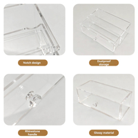 Cette boîte de rangement coulissante en acrylique transparente est idéale pour organiser les fournitures de bureau et les cosmétiques. Comprend une conception anti-poussière.