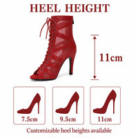 Chaussures de danse latine pour femmes, sandales à talons hauts, bottes d'été sexy pour soirées, spectacles de danse de salon, performance sur scène, semelle souple pour intérieur