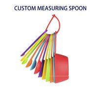 Set di Utensili da Cucina Personalizzati, Cucchiai e Tazze Graduati in Plastica, Cucchiaio per Misurare Latte e Caffè, Accessori da Cucina