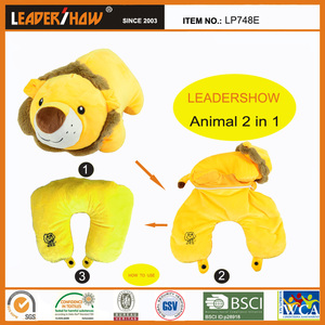 Adorable oreiller de <span class=keywords><strong>voyage</strong></span> 2-en-1 en forme de <span class=keywords><strong>pingouin</strong></span>, peluche animale de dessin animé et support de cou en U, coussin pliable pour avion et voiture - Product Image 6