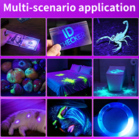 Lampe torche UV portable 365 nm en aluminium rechargeable, lumière noire UV, logo personnalisé acceptable pour l'inspection et la détection