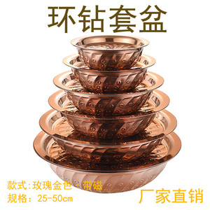 Zhesheng Stainless Steel Round Shallow Plates 25-50Cm 304 Grade For Fruit Serving Dinner Platters Set - Product Image 2