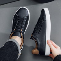 Fabricant en gros de chaussures de skate minimalistes en cuir pour hommes, baskets décontractées à lacets pour le quotidien, supporte la personnalisation du logo OEM