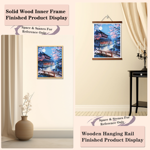 Kit de peinture diamant Paysage Palais sous la Lune, avec diamants ronds, impression DIY, art mural avec cadre, forme rectangulaire - Product Image 5
