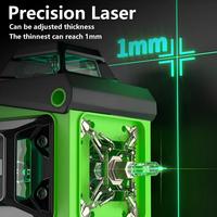Niveau laser 4D 16 lignes autonivelant vert certifié FCC CE pour la construction intérieure/extérieure (industriel/DIY)