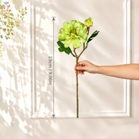 Fleur artificielle de zinnia de 29 cm, tige réaliste à 2 têtes pour la décoration florale de la maison et des mariages