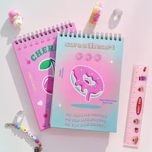 Cuaderno de papelería Kawaii con dibujos animados de Donut, agenda de día en inglés, 365