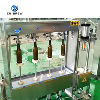 Machine de remplissage et de bouchage de bouteilles de bière semi-automatique isobare ZR BREW à 4 têtes, en acier inoxydable 304 de qualité alimentaire, avec pompe 200L et PLC, faible pression