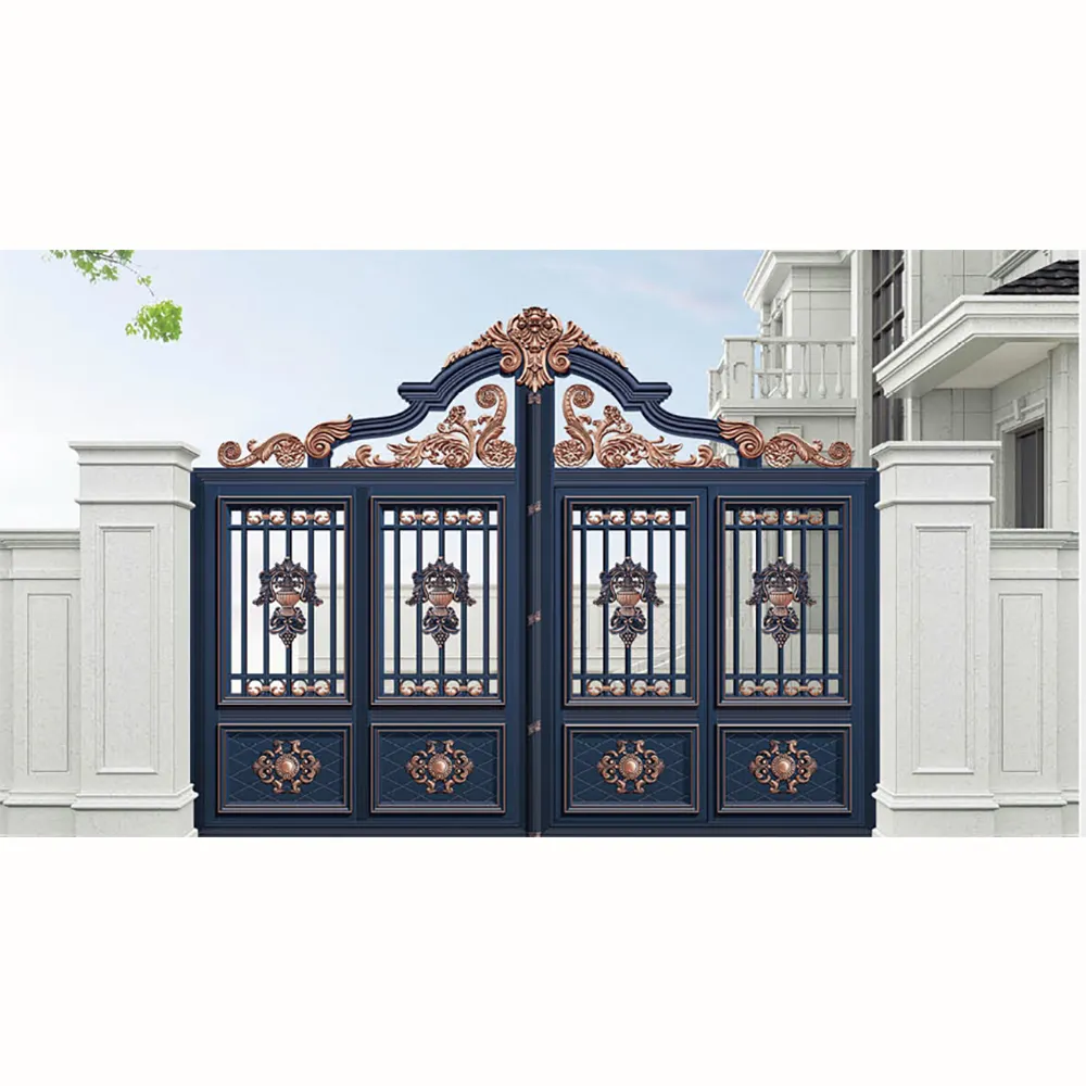 Affordable Price Manufacturer Metal Gates Aluminum Alloy Fencing Gates Courtyard Main Gate Design