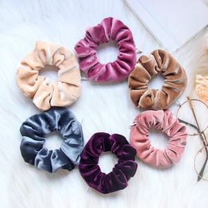 Katı renk fermuar depolama saç bağları bant aksesuarları Bun lastik toka Zip cep fermuar ile Scrunchy kadife Scrunchies - Product Image 4