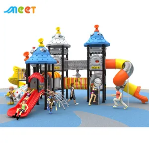 Outdoor Preschool Amusement Equipment Kids Playground Game Center Playground Plastic Slides