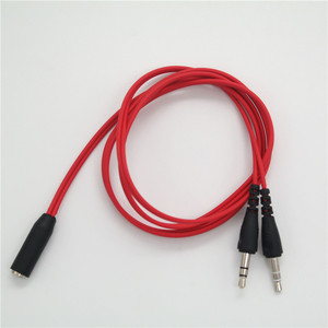 Audio Splitter Cable 1 To 2 3.5mm Male To Female <b>Adapter</b> For <b>Headphone</b> Computer Red 1M Long - Product Image 1