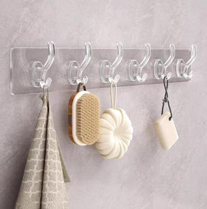 Wholesale Seamless Multi-Purpose Coat Hat <strong>Hook</strong> <strong>Wall</strong> Mounted Plastic Sticky <strong>Hooks</strong> Kitchen Non Punching Trackless <strong>Wall</strong> <strong>Hook</strong> - Product Image 2