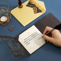 2025 nouveauté carte de voeux Printery évider cartes de remerciement cartes d'anniversaire de luxe avec enveloppe mariage d'affaires