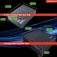 Subwoofer de voiture compact de 6 pouces de qualité supérieure, double, à installer sous le siège, avec amplificateur de voiture Android de classe D 500W RMS 2 Ohm