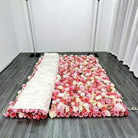 Mur de fleurs artificielles en soie blanche DKB 8x8 pieds pour mariage, arrangements romantiques, idéal pour cérémonie, fête des Mères, Pâques - Fait main