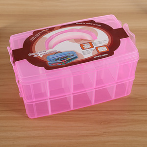 Extra <b>Large</b> Double Layer Plastic Storage <b>Box</b> With Compartments For Office Organizing And Craft Supplies - Product Image 2