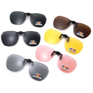 Clip-on Sunglasses Unisex Polarized Frameless Rectangle Lens Flip Up Clip On Prescription Lenses Clip