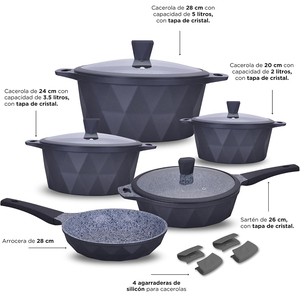 High Quality Modern White Ceramic Coated Pot <b>Pan</b> Glass Lids Soft Touch Handles Non-Stick 9 Piece Die <b>Cast</b> Aluminum Cookware Set - Product Image 5
