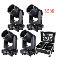 4 pièces, 588 $, Mini Beam 295W avec anneau LED, Lyre asservie Beam 295 pour DJ, éclairage de scène avec étui pour DJ, discothèque, bar, concert