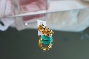 Ngọc Lục Bảo cắt Nhẫn đính hôn tự nhiên ngọc lục bảo Bông tai sapphire Sterling Bạc Nhẫn <span class=keywords><strong>Ruby</strong></span> xếp chồng nhẫn vương miện hình dạng - Product Image 6