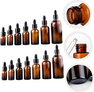 Bouteilles d'huiles essentielles en verre ambré foncé, épaisses, anti-fuite, avec compte-gouttes, tailles 1oz, 2oz, 4oz pour sérum de soin de la peau, mascara, sérigraphie - Product Image 4