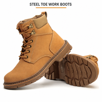 Bottes de sécurité à lacets avec embout en acier, tige en microfibre, semelle intermédiaire anti-perforation et semelle extérieure en caoutchouc pour la construction (OEM)