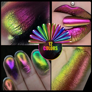 Polvo de Uñas Camaleón Mágico de 12 Colores, Polvo de Pigmento Óptico Camaleón que Cambia de Color, Efecto Perla Cromada - Product Image 4