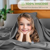 Juego de Sábanas 100% Viscosa Derivada de Bambú, 4 Piezas, Tamaño Queen, 16 Pulgadas de Profundidad para Colchón, Súper Suaves, Sedosas, Transpirables y Frescas (Gris Oscuro)