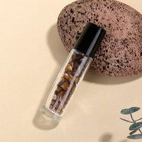 Mini flacon cylindrique en verre personnalisé pour parfum, conteneur roll-on pour emballage de parfum, format voyage, bouteille vide avec bouchon noir, OEM