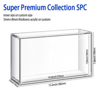Estuche de exhibición de acrílico transparente para colección especial PTCG SPC con tapa magnética N52, 8 años sin amarilleo