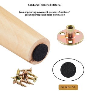 <span class=keywords><strong>Pieds</strong></span> de meubles en bois massif avec plaques de montage et vis, <span class=keywords><strong>pieds</strong></span> de remplacement pour canapé, armoire, lit - Product Image 3
