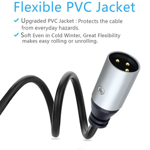 Profesional <span class=keywords><strong>Xlr</strong></span> 3 pines <span class=keywords><strong>a</strong></span> <span class=keywords><strong>Jack</strong></span> 6,5mm <span class=keywords><strong>Cable</strong></span> <span class=keywords><strong>Xlr</strong></span> equilibrado <span class=keywords><strong>Cable</strong></span> de micrófono <span class=keywords><strong>Xlr</strong></span> de aleación de aluminio de alta calidad para guitarra - Product Image 3