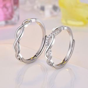 Anillo De Acero Inoxidable Platinum Plated Sparkling Hollow Design <b>Couple</b> <b>Ring</b> Men and Women Lover <b>Ring</b> for Valentine's Gift - Product Image 5