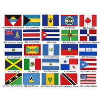 Vente en gros de patchs brodés avec drapeaux nationaux des pays d'Amérique du Nord, à coller au fer, pour vestes, sacs à dos, vêtements, chapeaux