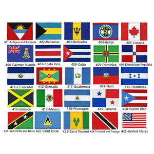 Vente en gros de patchs brodés avec drapeaux nationaux des pays d'Amérique du Nord, à coller au fer, pour vestes, sacs à dos, vêtements, chapeaux - Product Image 2