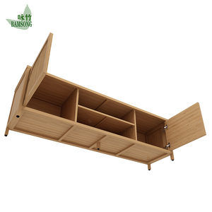 <span class=keywords><strong>Mobile</strong></span> TV <span class=keywords><strong>per</strong></span> <span class=keywords><strong>Soggiorno</strong></span>, Arredamento <span class=keywords><strong>Moderno</strong></span> in Bambù, Centro di Intrattenimento <span class=keywords><strong>Basso</strong></span> e Lungo, Console Multimediale con Set di Archiviazione - Product Image 3