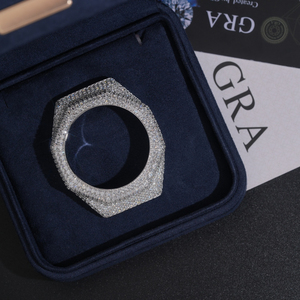 Montre Ga2100 avec boîtier et lunette sertis de diamants Moissanite, testés au testeur de diamants, plaqué argent 925 sur laiton. - Product Image 5