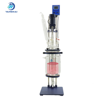 Reactor de Vidrio de Doble Capa de Grado Industrial de 5L, Resistente a la Corrosión, para Pruebas de Laboratorio y Procesamiento de Productos Químicos Finos