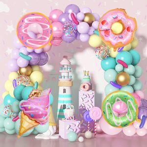 Kit Arco di Palloncini a Forma di Ciambella in Colori Pastello Palloncini in Foil Arcobaleno Gelato per Festa di <span class=keywords><strong>Compleanno</strong></span> Dolce e Felice per Ragazze - Product Image 1