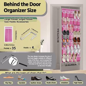 35 Pocket Over The Door <b>Shoe</b> Organizer Reusable Mesh Bag For Men Women Sneakers <b>Shoes</b> <b>Storage</b> Rack - Product Image 3
