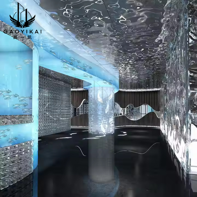 Customized 201/304/316 Stainless Steel Water Ripple Sheet Ceiling Wall Decorative Panel in Various Colors for Bedroom Hospital