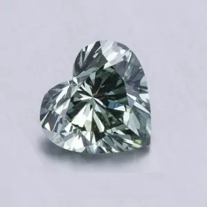 ألماس أخضر طبيعي 1.10ct على شكل قلب, مع شهادة IGI ، تم إنشاء المختبر من الماس الأخضر السائب