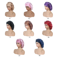 Bonnet avec bande de cravate Bonnet en Satin de soie t pour femmes endormies Bonnet de cheveux Double couche pour tresses de cheveux bouclés
