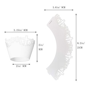 Envoltorios para Cupcakes, Papel para Hornear con Diseño Artístico de Filigrana, Vasos de Papel para Pasteles con Corte Láser de Encaje Cruzado, para Decoración de Bodas, Fiestas y Cumpleaños - Product Image 3